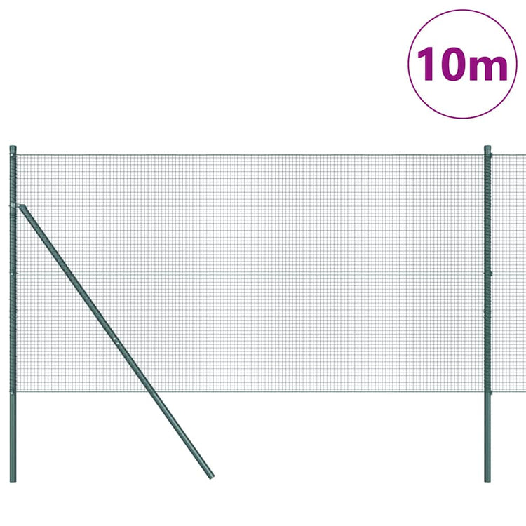 Vidaxl gelast draadhek met grondbevestiging 10 x 1,4 m groen mesh