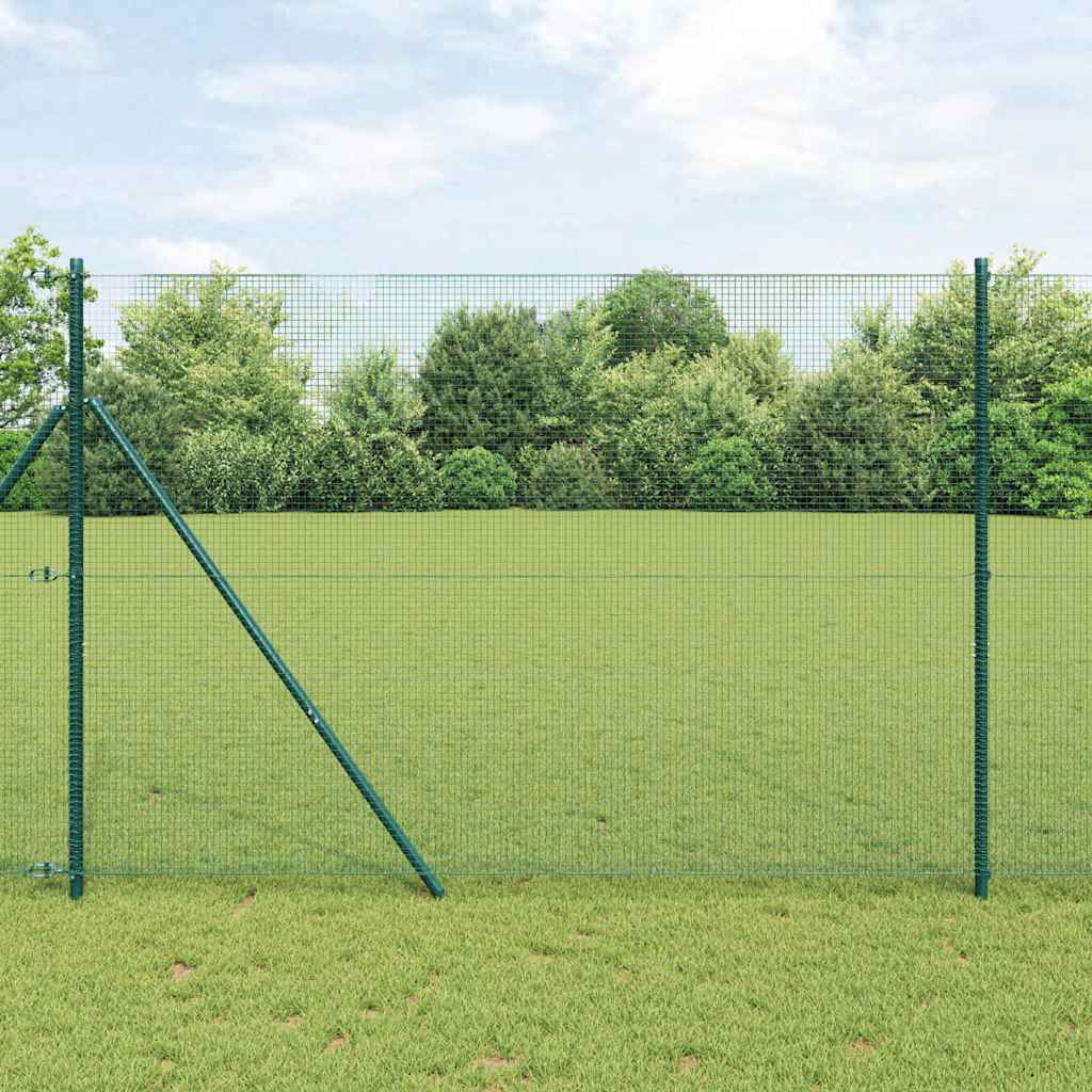 Vidaxl gelast draadhek met grondbevestiging 10 x 1,5 m groen mesh