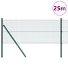 Vidaxl afrasteringspaal groen 25 x 0,5 m (16 x 16 mm gaas) staal