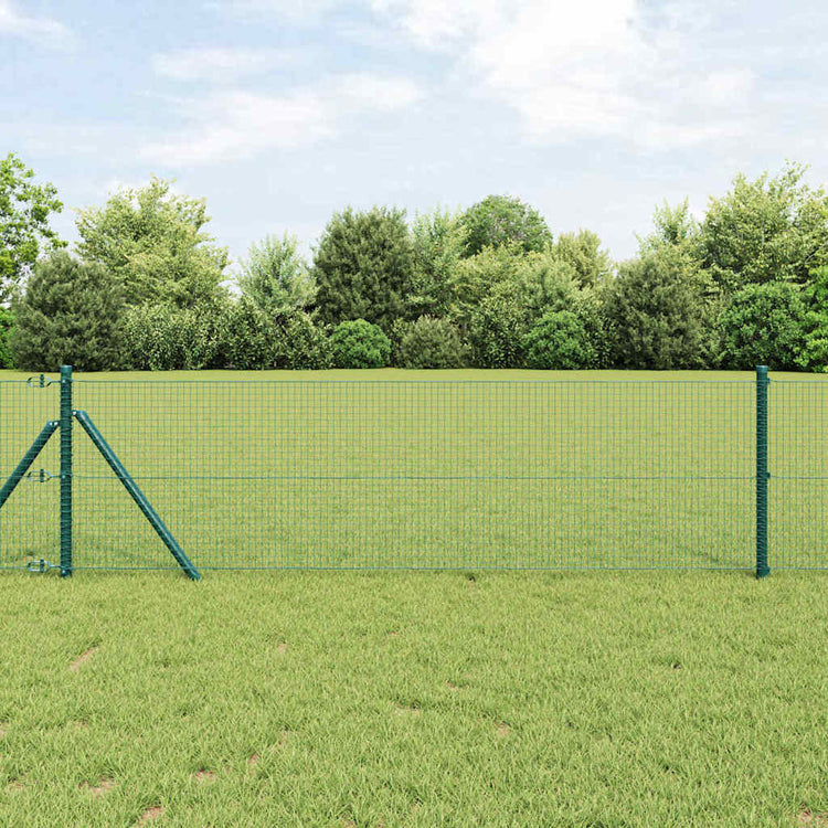 Vidaxl gelast draadhek met grondbevestiging 25 x 0,5 m groen mesh