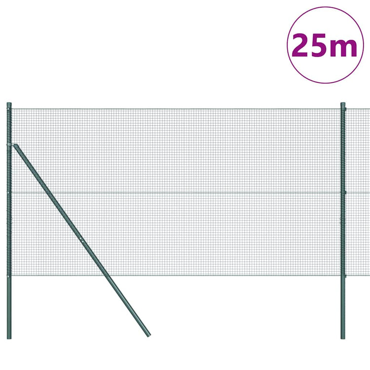 Vidaxl gelast draadhek met grondbevestiging 25 x 1 m pvc-coated staal