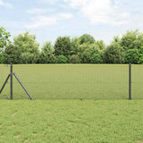Vidaxl gelast draadhek met grondbevestiging 10 x 0,5 m grijs mesh - afbeelding 1