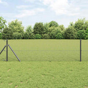Vidaxl gelast draadhek met grondbevestiging 10 x 0,5 m grijs mesh - afbeelding 1
