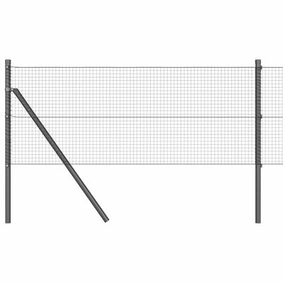 Vidaxl gelast draadhek met grondbevestiging 10 x 0,5 m grijs mesh