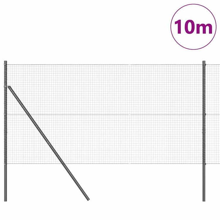 Vidaxl afrasteringspaal grijs 10 x 1,2 m (25 x 25 mm gaas)