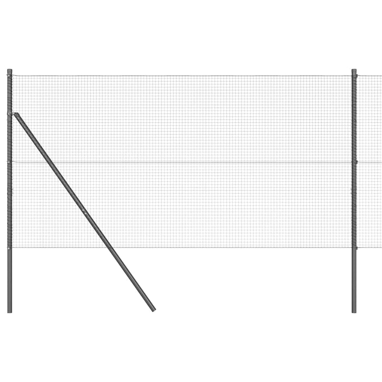Vidaxl gelast draadhek met grondbevestiging 10 x 1,4 m grijs mesh