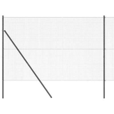 Vidaxl gelast draadhek met grondbevestiging 10 x 1,5 m grijs mesh