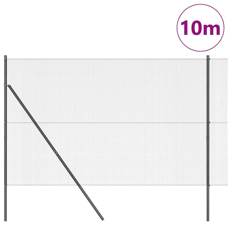Vidaxl afrasteringspaal grijs 10 x 1,6 m (12 x 12 mm gaas)