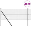 Vidaxl afrasteringspaal grijs 25 x 0,5 m (16 x 16 mm gaas) staal