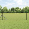 Vidaxl afrasteringspaal grijs 25 x 0,5 m (25 x 25 mm gaas) staal