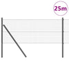 Vidaxl afrasteringspaal grijs 25 x 0,5 m (25 x 25 mm gaas) staal