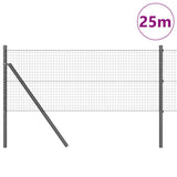 Vidaxl gelast draadhek met grondbevestiging 25 x 0,5 m grijs mesh - afbeelding 3