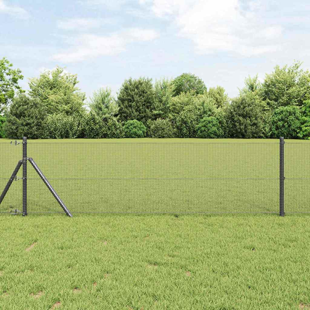 Vidaxl afrasteringspaal grijs 25 x 0,8 m (12 x 12 mm gaas)