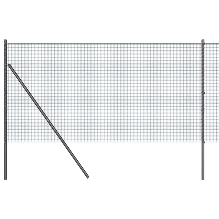 Vidaxl gelast draadhek met grondbevestiging 25 x 1,2 m grijs mesh