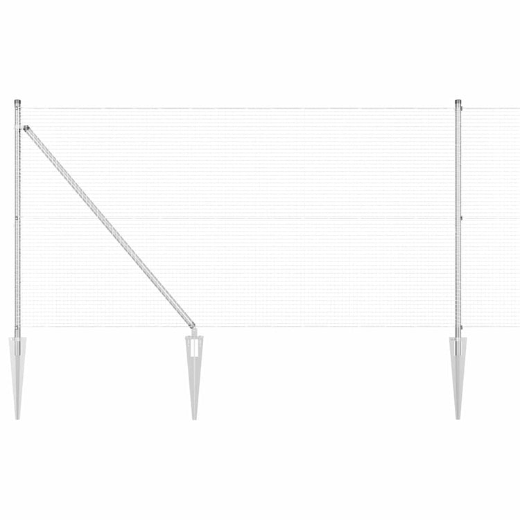 Vidaxl gelast draadhek met grondpennen 10 x 0,8 m gegalvaniseerd staal