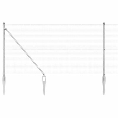 Vidaxl afrasteringspaal zilver 10 x 0,8 m (19 x 19 mm gaas) staal