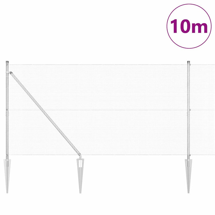 Vidaxl gelast draadhek met grondpennen 10 x 1,2 m gegalvaniseerd staal