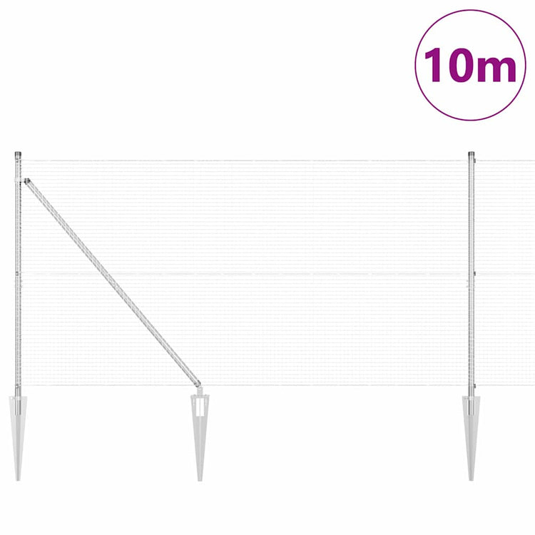 Vidaxl gelast draadhek met grondpennen 10 x 1,2 m gegalvaniseerd staal