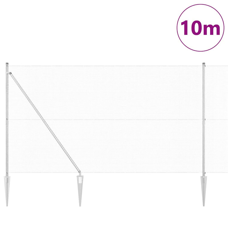 Vidaxl gelast draadhek met grondpennen 10 x 1,5 m gegalvaniseerd staal