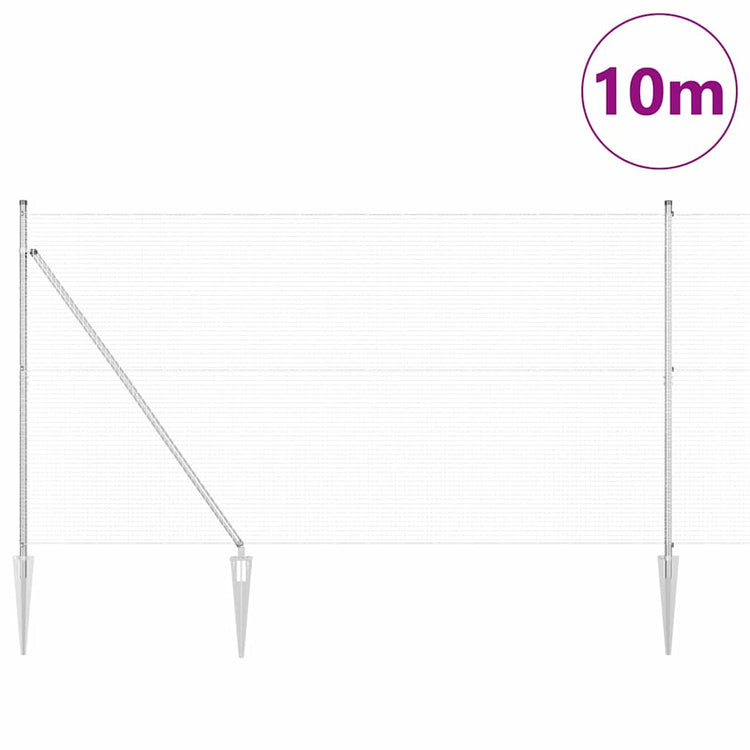 Vidaxl gelast draadhek met grondpennen 10 x 1,5 m gegalvaniseerd staal