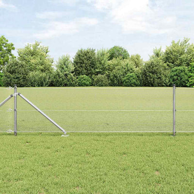Vidaxl afrasteringspaal zilver 25 x 0,5 m (12 x 12 mm gaas) staal