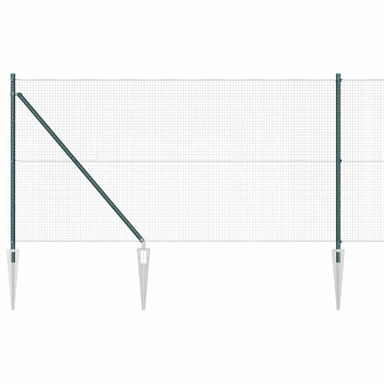 Vidaxl gelast draadhek met grondpennen 10 x 1 m pvc-gecoate staal mesh