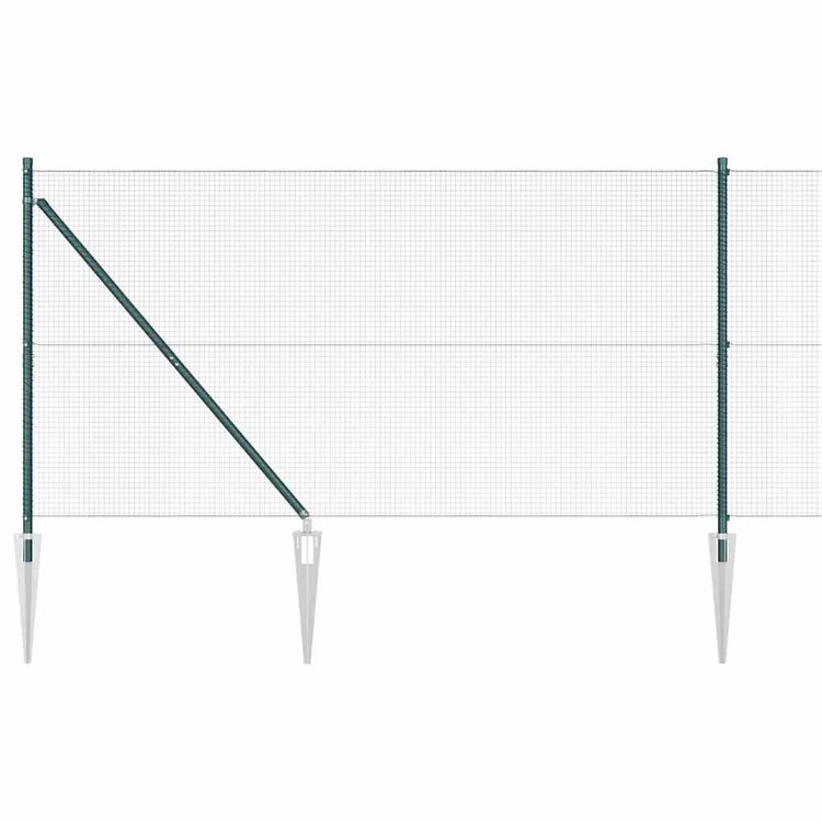 Vidaxl gelast draadhek met grondpennen 10 x 1,2 m pvc-gecoate staal