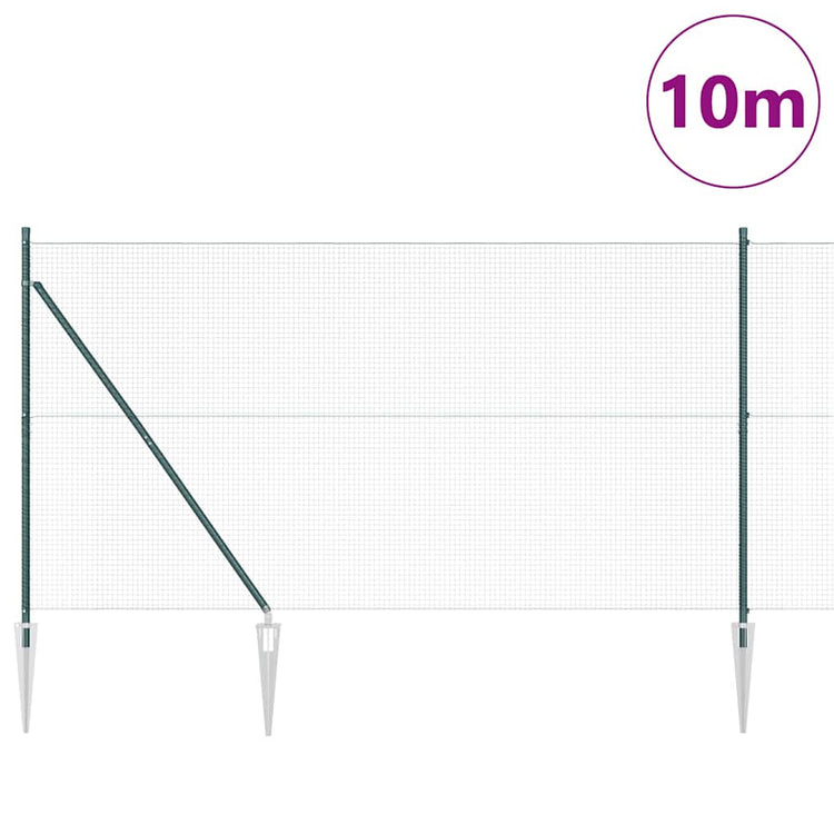 Vidaxl gelast draadhek met grondpennen 10 x 1,4 m pvc-gecoate staal