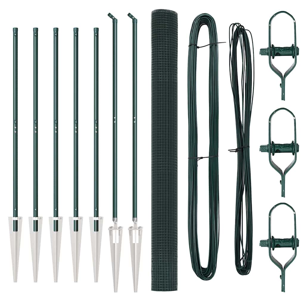 Vidaxl afrasteringspaal groen 10 x 1,6 m (16 x 16 mm gaas)