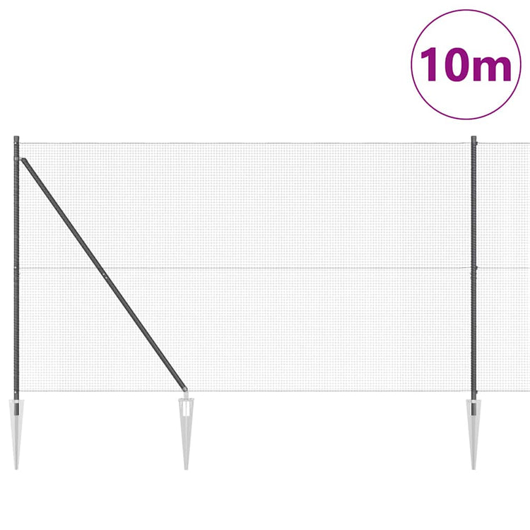 Vidaxl gelast draadhek met grondpennen 10 x 1,5 m pvc-gecoate staal