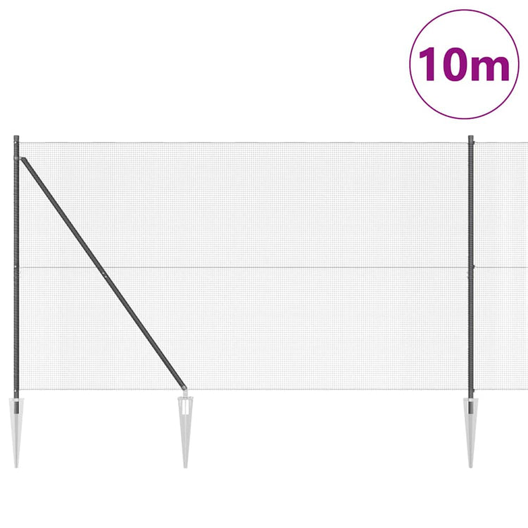 Vidaxl gelast draadhek met grondpennen 10 x 1,6 m pvc-gecoate staal