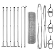Vidaxl gelast draadhek met betonnen voetstuk 10 x 0,5 m zilver mesh - afbeelding 2