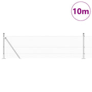 Vidaxl gelast draadhek met betonnen voetstuk 10 x 0,6 m zilver mesh - afbeelding 3
