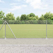 Vidaxl gelast draadhek met betonnen voetstuk 10 x 0,8 m zilver mesh - afbeelding 1