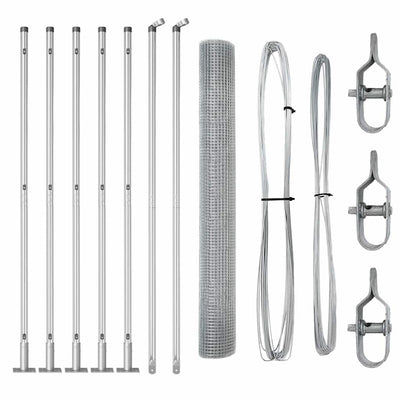 Vidaxl afrasteringspaal zilver 10 x 0,8 m (25 x 25 mm gaas) staal