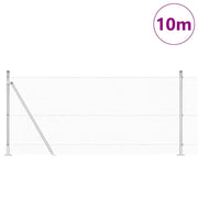 Vidaxl gelast draadhek met betonnen voetstuk 10 x 1 m zilver mesh - afbeelding 3