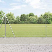 Vidaxl gelast draadhek met betonnen voetstuk 10 x 1,2 m zilver mesh - afbeelding 1