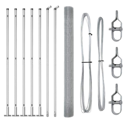 Vidaxl afrasteringspaal zilver 10 x 1,5 m (16 x 16 mm gaas) staal