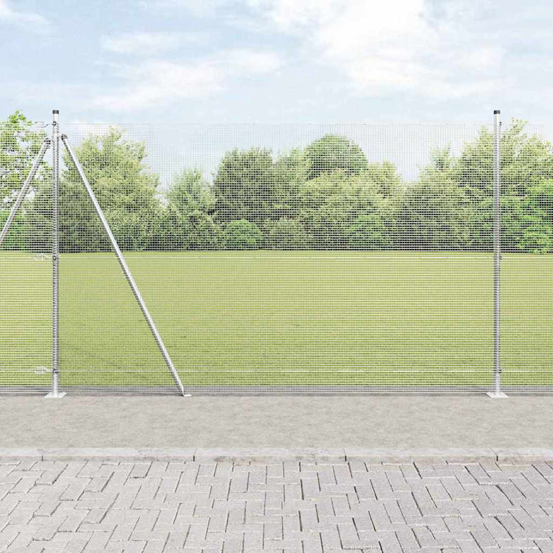 Vidaxl afrasteringspaal zilver 10 x 1,6 m (12 x 12 mm gaas) staal