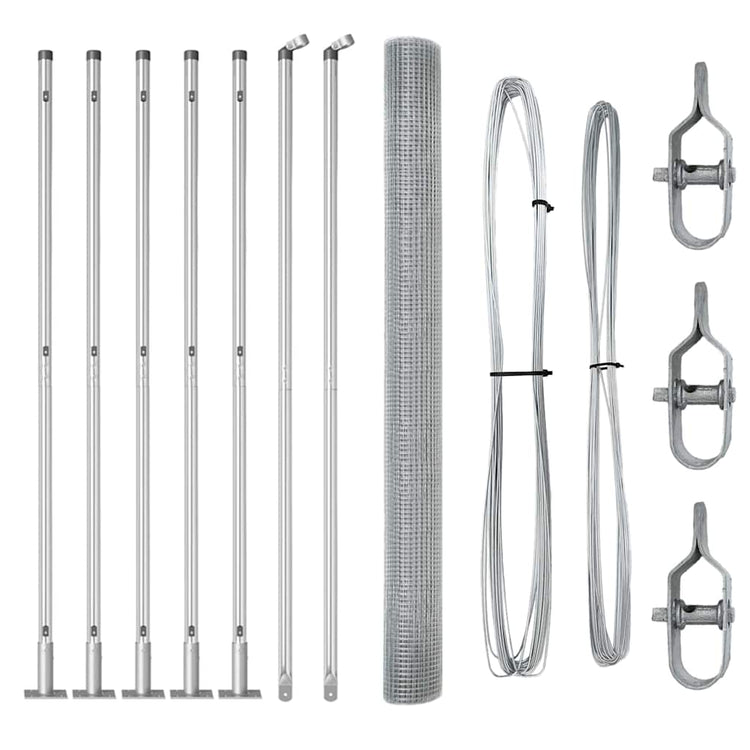 Vidaxl gelast draadhek met betonnen voetstuk 10 x 1,6 m zilver mesh