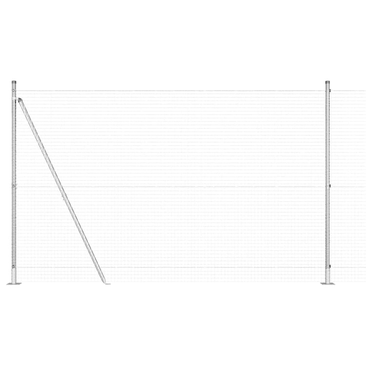 Vidaxl gelast draadhek met betonnen voetstuk 10 x 1,6 m zilver mesh