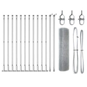 Vidaxl gelast draadhek met betonnen voetstuk 25 x 0,4 m zilver mesh - afbeelding 2