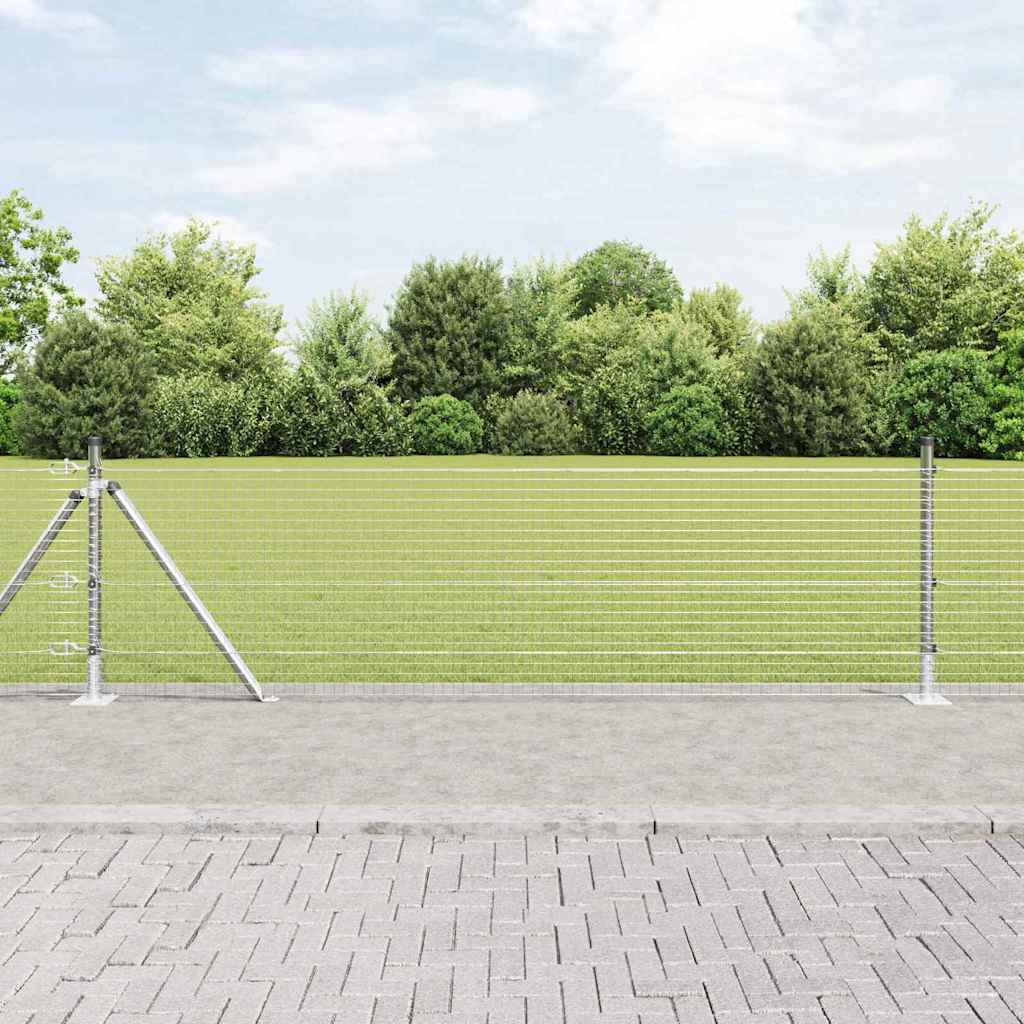 Vidaxl gelast draadhek met betonnen voetstuk 25 x 0,4 m zilver mesh