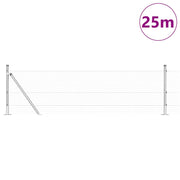 Vidaxl gelast draadhek met betonnen voetstuk 25 x 0,6 m zilver mesh - afbeelding 3