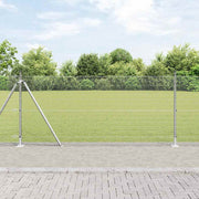 Vidaxl gelast draadhek met betonnen voetstuk 25 x 0,8 m zilver mesh - afbeelding 1