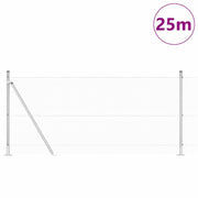 Vidaxl gelast draadhek met betonnen voetstuk 25 x 1 m zilver mesh - afbeelding 3