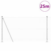 Vidaxl gelast draadhek met betonnen voetstuk 25 x 1,2 m zilver mesh - afbeelding 3
