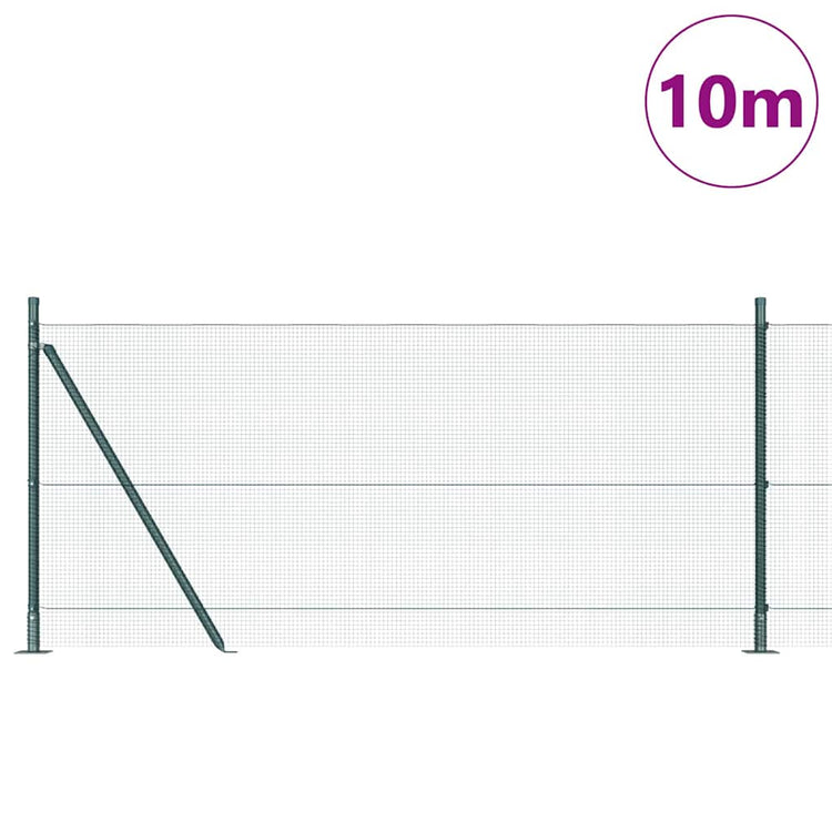 Vidaxl gelast draadhek met betonnen voetstuk 10 x 1 m pvc-coated staal