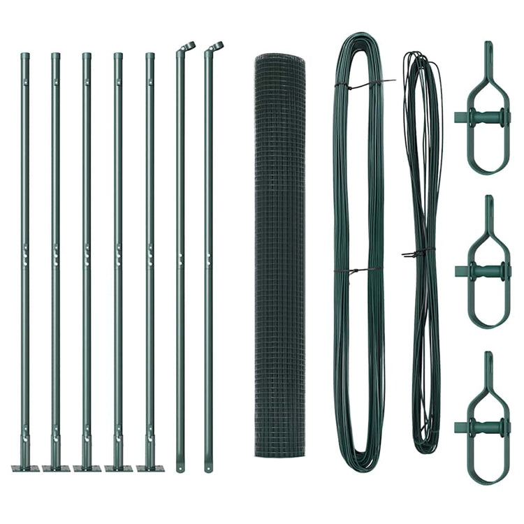 Vidaxl gelast draadhek met betonnen voetstuk 10 x 1,2 m groen mesh