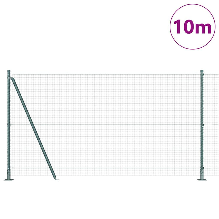 Vidaxl gelast draadhek met betonnen voetstuk 10 x 1,2 m groen mesh